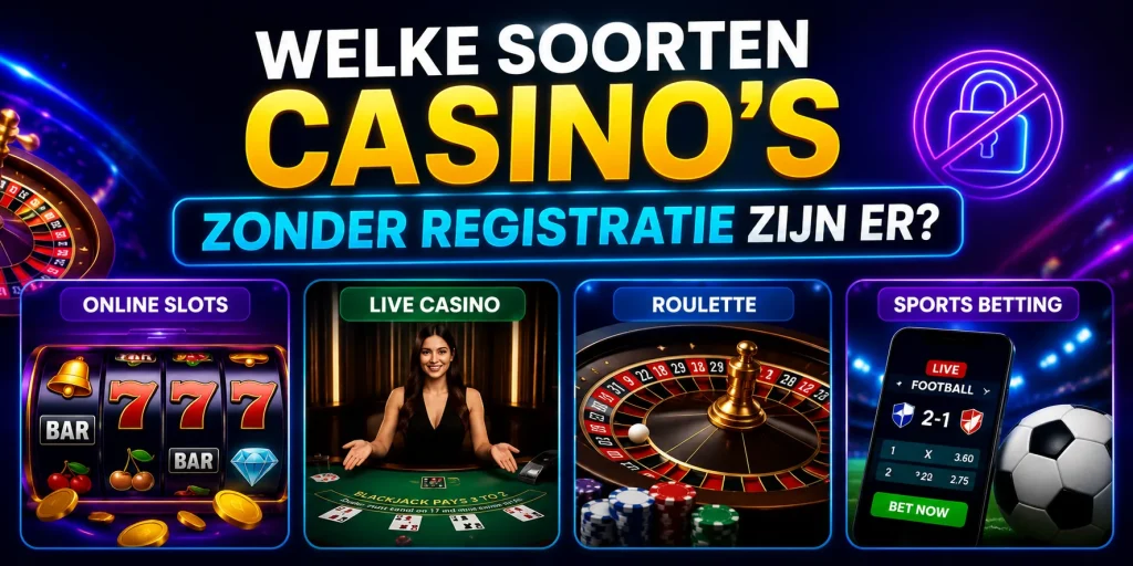 Welke Soorten Casino's Zonder Registratie Zijn Er